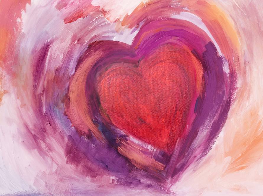 Illustrated painting of heart