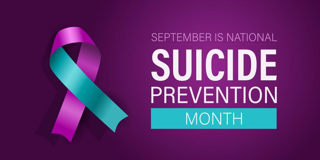 September is National Suicide Prevention Month vector banner.