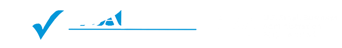 SBA WOSB Logo and SBA 8(a) logo reverse white